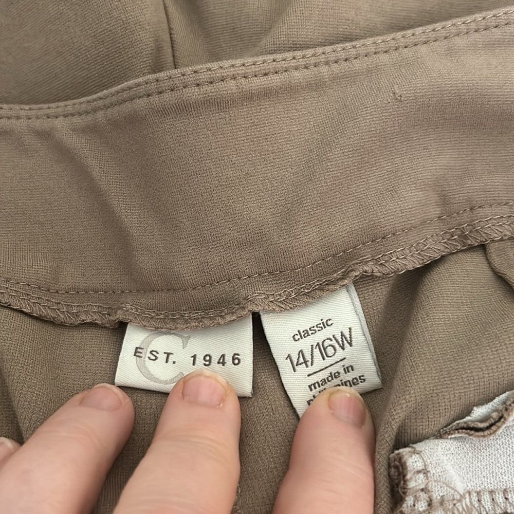 EST 1946 stretch pants. Beige. Size 14/16W - Picture 6 of 8